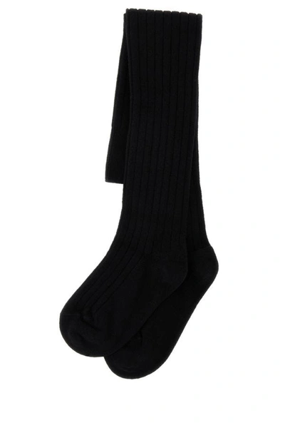 Prada Stretch Long Socks In Black