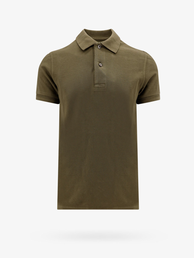 Tom Ford Man Polo Shirt Man Green Polo Shirts