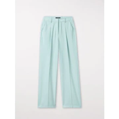 Luisa Cerano Wide Leg Trousers With Pleats Mineral Aqua In Blue