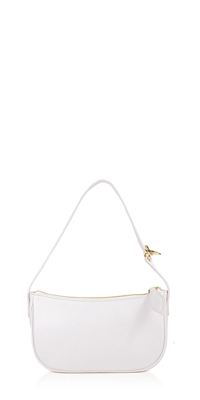 Little Liffner Mini Moon Bag White Leather In Marble