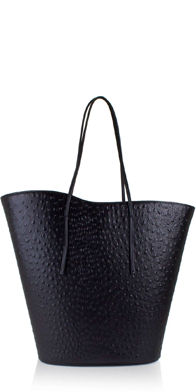 Little Liffner Soft Tulip Tote Black Leather