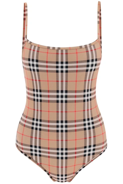 Burberry Vintage Check Swimsuit In Beige