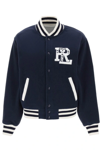 Polo Ralph Lauren Logo-embroidered Bomber Jacket In Blue