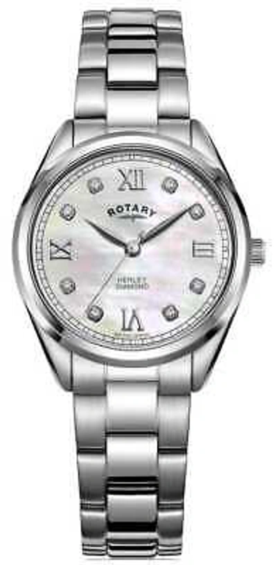 Pre-owned Rotary Henley Diamond Quartz (30mm) Mother-of-pearl Dial / Stainless