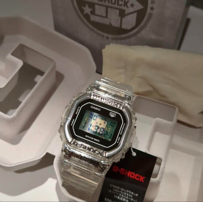 Pre-owned Casio G-shock Dw-5040rx-7jr 40th Anniversary Clear Remix Limited Watch Japan