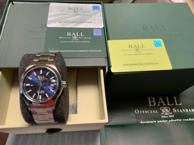 Pre-owned Ball Engineer Master Ii Ø40mm Cosc Endurance 1917 Nm3000c-s2c Limited Ed 1000pcs