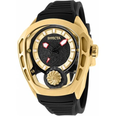 Pre-owned Invicta Men's Watch Akula Automatic Black And Gold Tone Dial Rubber Strap 35443