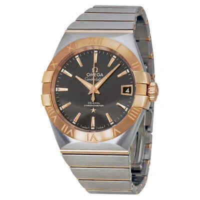 Pre-owned Omega Constellation Automatic Grey Dial Steel And 18kt Rose Goldmens Watch