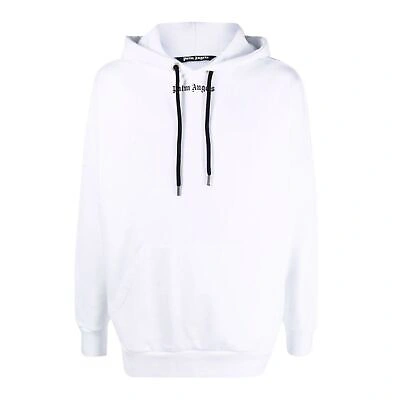 Pre-owned Palm Angels Classics Logo Over Hoodie Mens Style : Pmbb036c99fle00 In White/black