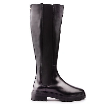 Pre-owned Holland Cooper Womens Astoria Knee Knee-high Boots Black