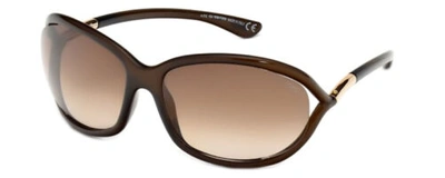 Pre-owned Tom Ford Jennifer Ft0008-692 Women Sunglasses Chocolate Gold/brown Gradient 61mm In Multicolor