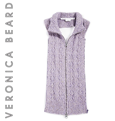 Pre-owned Veronica Beard Junlee Violet Lilac Purple Knit Sweater Dickey 4 Jacket Women