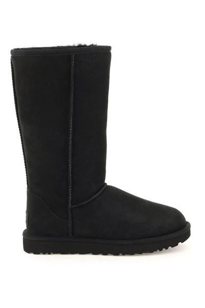Ugg Classic Tall Ii Shearling-lined Suede Boots In Black