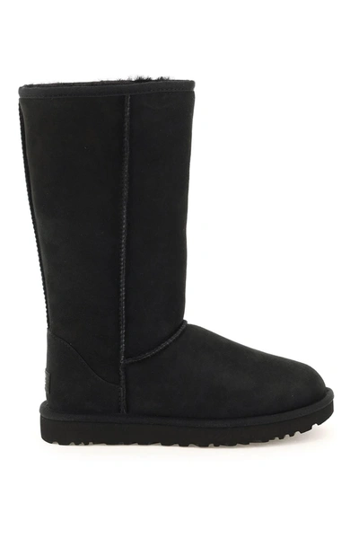 Ugg Classic Tall Ii Womens Suede Fur Lined Winter Boots In Black