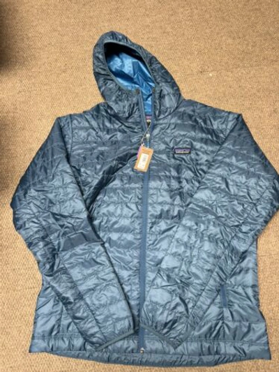 Pre-owned Patagonia ??nwt  Men's Nano Puff® Hoody Classic Wavy Blue Size Xl