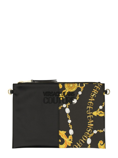 Versace Jeans Couture Clutch Mit Barocco-print In Black