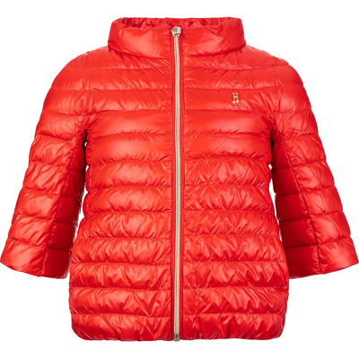 Herno Kids Logo Plaque Padded Jacket In Red