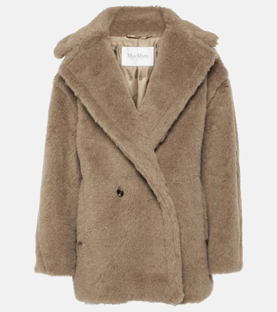 Max Mara Womens Sand Espero Double-breasted Wool-blend Coat