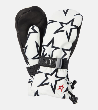 Perfect Moment Logo Star Print Davos Mitts In Black
