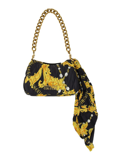 Versace Jeans Couture Chain Couture Print Small Shoulder Bag In Black
