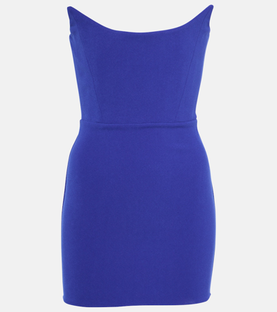 Alex Perry Strapless Crepe Minidress In Blue