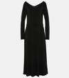 MAX MARA VALIDO PLEATED JERSEY MAXI DRESS