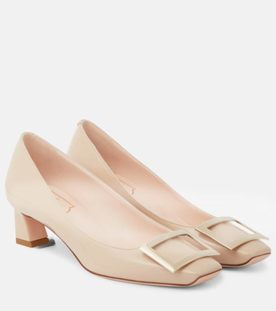 Roger Vivier Belle Vivier Trompette Patent-leather Pumps In Neutrals