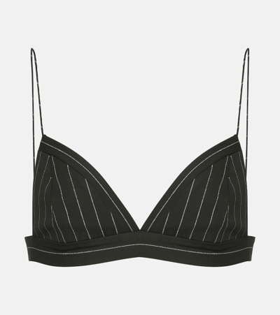 Alex Perry Pinstripe Lurex Bralette In Black