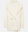 Max Mara Womens White Espero Double-breasted Wool-blend Coat