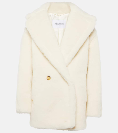 Max Mara Womens White Espero Double-breasted Wool-blend Coat In White
