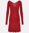 Jacquemus La Mini Robe Pralu Off-shoulder Minidress In Dark_red