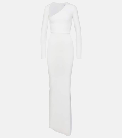 Alex Perry Asymmetric Jersey Maxi Dress In White