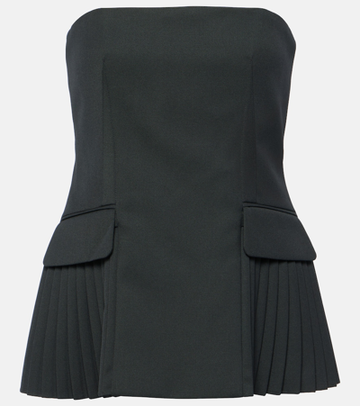 Simkhai Vita Off-shoulder Wool-blend Bustier Top In Black