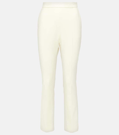 Max Mara Nepeta Wool-blend Slim Pants In White