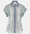 Zimmermann Matchmaker Printed Linen And Silk-blend Shirt In Blue