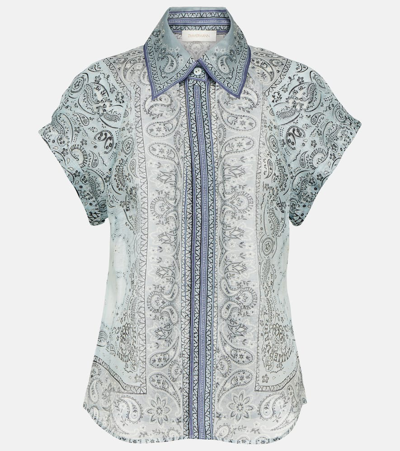 ZIMMERMANN MATCHMAKER PAISLEY SILK AND LINEN BLOUSE