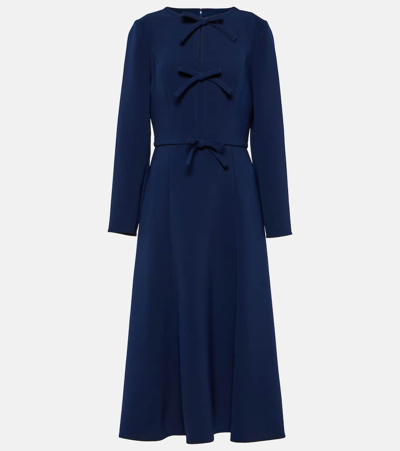 Carolina Herrera Bow-detail Midi Dress In Blue