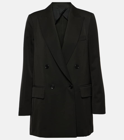 Max Mara Levico Double-breasted Wool And Mohair-blend Twill Blazer In Black
