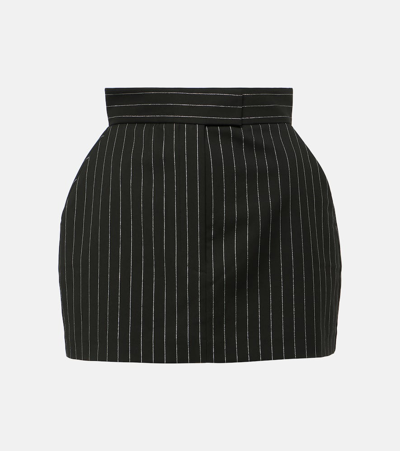 Alex Perry High-rise Pinstripe Miniskirt In Black