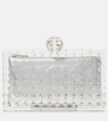 Aquazzura Tequila Rhinestone-embellished Clutch Bag In Silver
