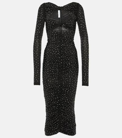 Alex Perry Crystal-embellished Cutout Jersey Midi Dress In Black