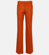 CHLOÉ CHLOÉ FELTED WOOL AND CASHMERE JERSEY FLARED PANTS