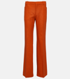 Chloé Felted Wool And Cashmere Jersey Flared Pants In Orange