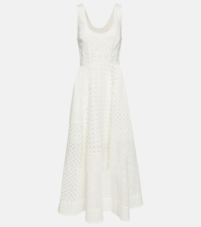 Zimmermann Anglaise Cotton Midi Dress In White