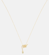 Ileana Makri Convolute Snake 18kt Gold Necklace With Gemstones In Gold