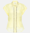 Zimmermann Matchmaker Crystal-embellished Linen And Silk-blend Shirt In Yellow