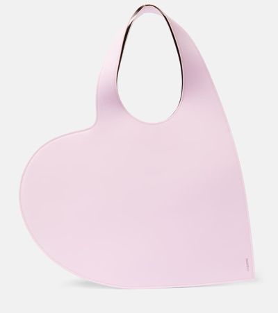 Coperni Heart Leather Tote Bag In Pink