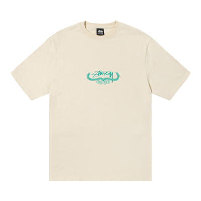 Pre-owned Stussy Wreath Tee 'putty' In Cream
