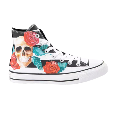 Pre-owned Converse Chuck Taylor All Star High 'skull Roses' In White