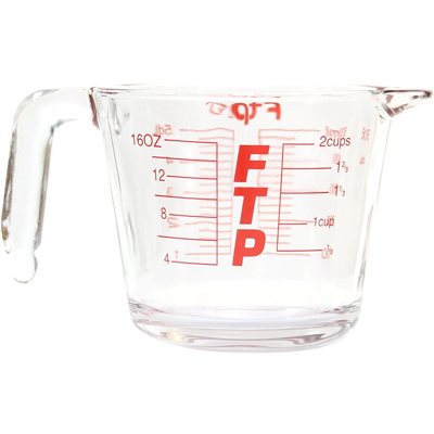 Pre-owned Fuck The Population Ftp Glass Measuring Cup In Glass/red Letters